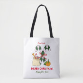 Kute Minimalist Kerstmis en Nieuwjaar Happy Tote Bag (Voorkant)
