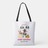 Kute Minimalist Kerstmis en Nieuwjaar Happy Tote Bag (Achterkant)