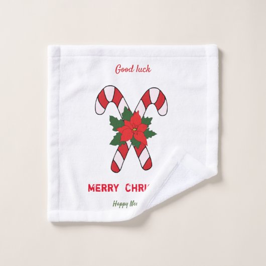 Kute Minimalist Kerstmis en Nieuwjaar Happy Washandje (Wasdoekje)