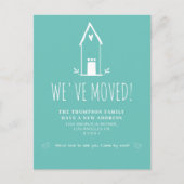 Kute Minimalist We hebben Blauwgroen verplaatsing  Aankondigingskaart (Voorkant)
