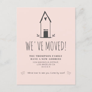 Kute minimalist We hebben Blush Pink Grey Moving b Aankondigingskaart