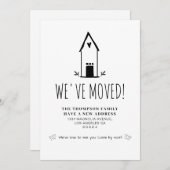 Kute minimalist We hebben het nieuwe adres verplaa Aankondiging (Voorkant / Achterkant)