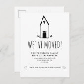 Kute minimalist We hebben het nieuwe adres verplaa Aankondigingskaart (Voorkant / Achterkant)