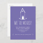 Kute Minimalist We hebben Paarse bewegingen gemaak Aankondigingskaart (Voorkant / Achterkant)