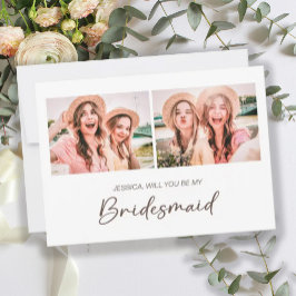 Kute minimalist: word mijn Bridesmaid 2 foto Kaart