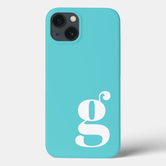 Kute minimalistische monogram Letter in Turquoise  Case-Mate iPhone Case (Achterkant)