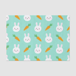 Kute Mint bunnies en wortelrooster Tissuepapier