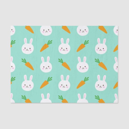 Kute Mint bunnies en wortelrooster Tissuepapier (Voorkant)