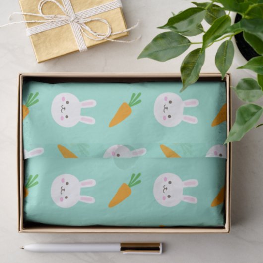 Kute Mint bunnies en wortelrooster Tissuepapier (Geschenk)