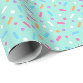 Kute Mint Green Icing met Sprinkles Donut Cadeaupapier (Rol Hoek)