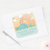 Kute Mint Whales Stijlvolle Baby Dank u Stickers (Envelop)