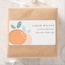 Kute modern Abstract Oranje ruitenadres Etiket