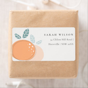 Kute modern Abstract Oranje ruitenadres Etiket