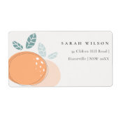 Kute modern Abstract Oranje ruitenadres Etiket (Voorkant)