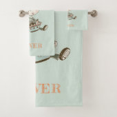 Kute Modern Aqua Blue Boys Little Sailor Nautical Bad Handdoek (Insitu)