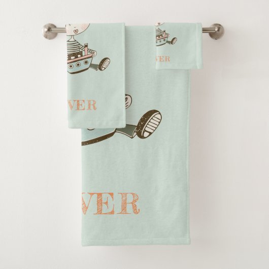 Kute Modern Aqua Blue Boys Little Sailor Nautical Bad Handdoek (Insitu)