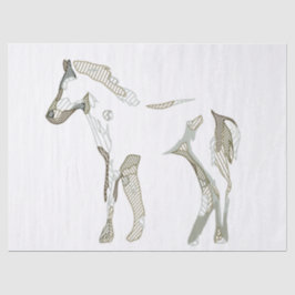 Kute Modern Art Foal Horse Drawing Minimal Nursery Tissuepapier