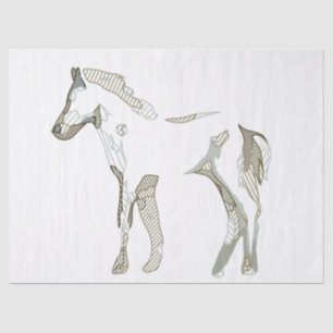 Kute Modern Art Foal Horse Drawing Minimal Nursery Tissuepapier