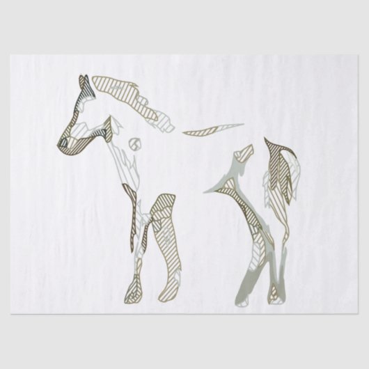 Kute Modern Art Foal Horse Drawing Minimal Nursery Tissuepapier (Voorkant)
