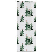 Kute moderne kerstbomen wijn cadeautas (Voorkant)