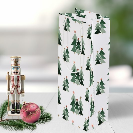 Kute moderne kerstbomen wijn cadeautas
