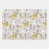 Kute moderne landbouwhuisdieren inpakpapier vel (Voorkant 3)