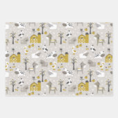 Kute moderne landbouwhuisdieren inpakpapier vel (Voorkant)