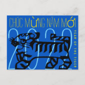 Kute moderne tijgerjaars groet in Vietnamese HPC Feestdagenkaart (Voorkant)
