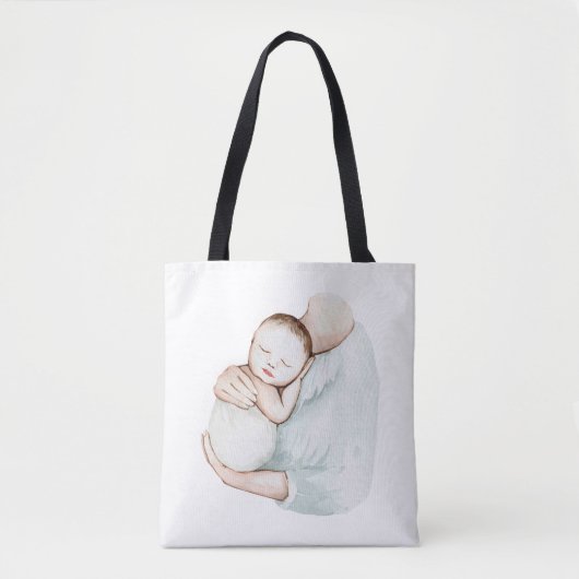 Kute moderne zwangerschap Mam en Baby Eenvoudige W Tote Bag (Voorkant)
