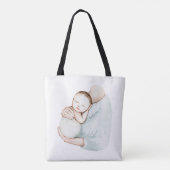 Kute moderne zwangerschap Mam en Baby Eenvoudige W Tote Bag (Achterkant)
