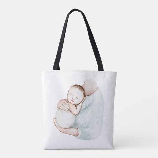 Kute moderne zwangerschap Mam en Baby Eenvoudige W Tote Bag (Achterkant)