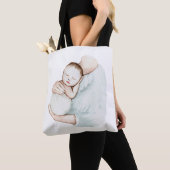 Kute moderne zwangerschap Mam en Baby Eenvoudige W Tote Bag (Dichtbij)