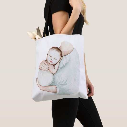 Kute moderne zwangerschap Mam en Baby Eenvoudige W Tote Bag