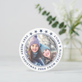 Kute Moeder Dochter Gepersonaliseerd Witte Kerstmi Feestdagenkaart (Staand voorkant)