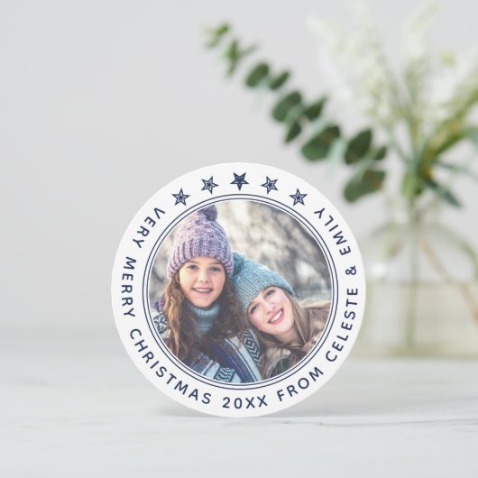 Kute Moeder Dochter Gepersonaliseerd Witte Kerstmi Feestdagenkaart (Staand voorkant)