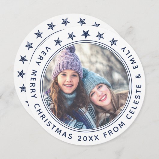 Kute Moeder Dochter Gepersonaliseerd Witte Kerstmi Feestdagenkaart (Voorkant / Achterkant)