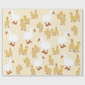 Kute Moeder Duck & Baby Ducking Pattern Cadeaupapier (Vlak)