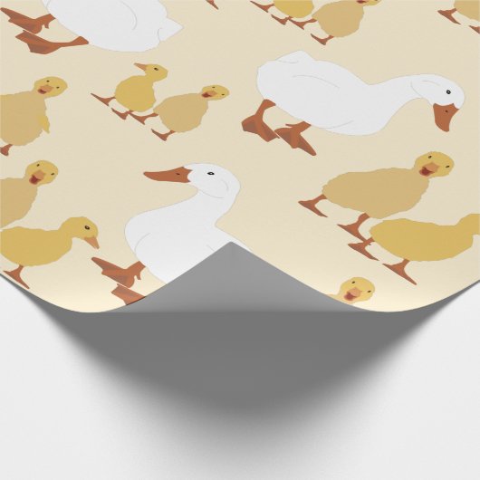 Kute Moeder Duck & Baby Ducking Pattern Cadeaupapier (Hoek)