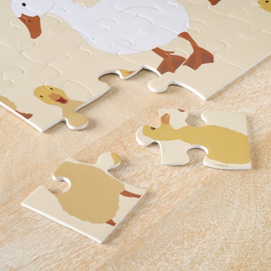 Kute Moeder Duck & Baby Ducking Pattern Legpuzzel (Zijkant)