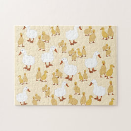 Kute Moeder Duck & Baby Ducking Pattern Legpuzzel