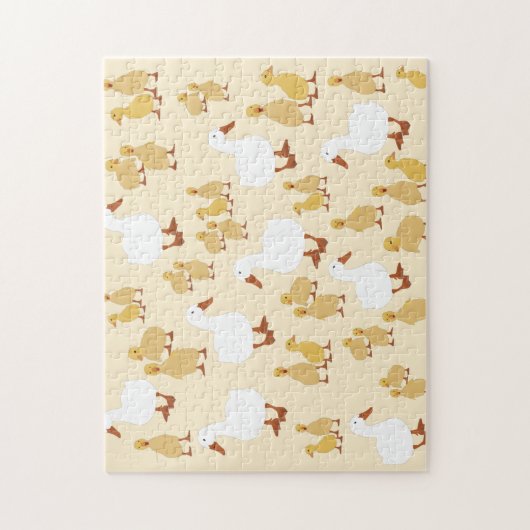 Kute Moeder Duck & Baby Ducking Pattern Legpuzzel (Verticaal)