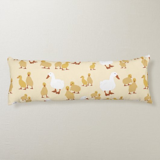 Kute Moeder Duck & Baby Ducking Pattern Lichaamskussen (Achterkant)