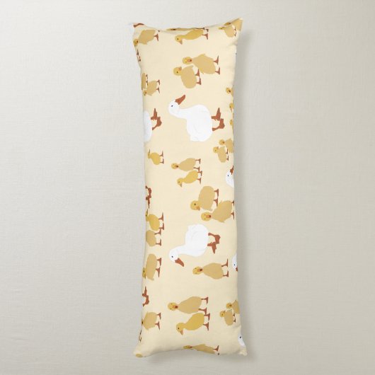 Kute Moeder Duck & Baby Ducking Pattern Lichaamskussen (Achterkant (Verticaal))