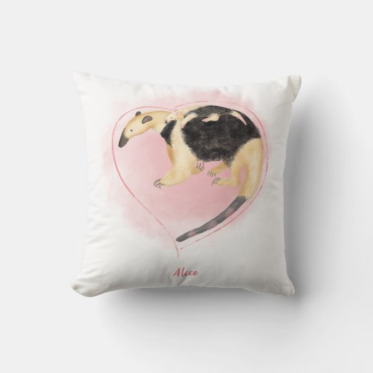 Kute moeder- en baby tamandua-kleuterkussen kussen (Voorkant)