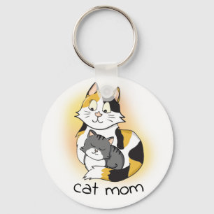 Kute moeder met Kitten Cat mama Sleutelhanger