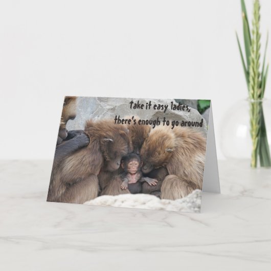 Kute moederapen en baby Animal Note Greeting Kaart (Voorkant)