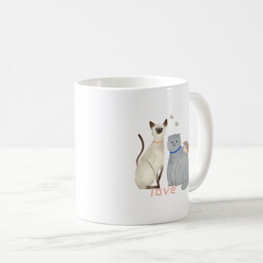 Kute mok met katten en een egel: Love (Voorkant rechts)