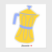 Kute Moka Pot Coffee Maker in pasteelkleuren Sticker (Vel)