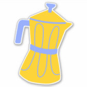 Kute Moka Pot Coffee Maker in pasteelkleuren Sticker (Voorkant)