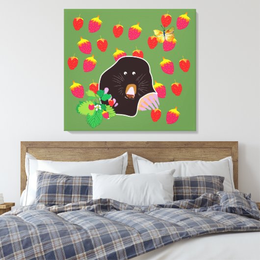 Kute Mole Spring Kinder room Canvas Afdruk (Insitu (Slaapkamer))